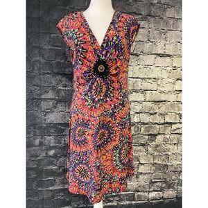Eci New York Dress Womens Large Pink Casual Party Cocktail‎ Coastal Work Boho